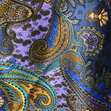 Navy and Brown Turquoise Paisley