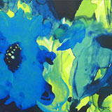 Painted Flowers on Blue & Yellow